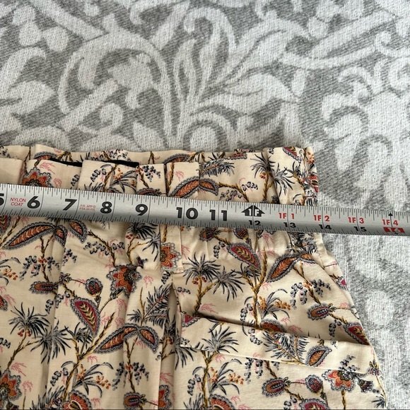 Zara Woman Floral Fitted Tulip High Paper Bag Waist Mini Skirt w/ Pockets - Picture 3 of 11